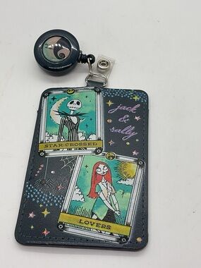 Nightmare Before Christmas Jack & Sally Black Cardholder Badge Reel